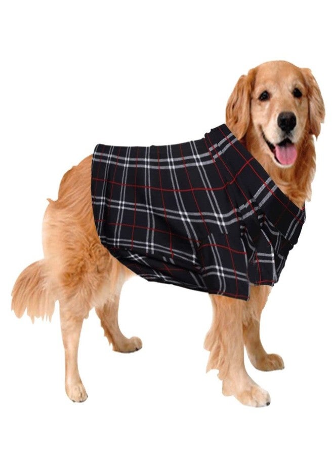 سايج سكوير قميص كلاب مطبوع عليه مربعات باللون الأخضر الزيتوني، قميص كلاب عصري، فائق النعومة وخفيف الوزن، ملابس كلاب مريحة وجيدة التهوية، زي عصري (مقاس صغير جدًا - 12 بوصة) (طبعة مربعات سوداء) - Image 1